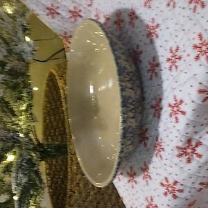 Robinson Ransbottom Pottery Company Roseville Ohio 12" Spongware Pasta Bowl